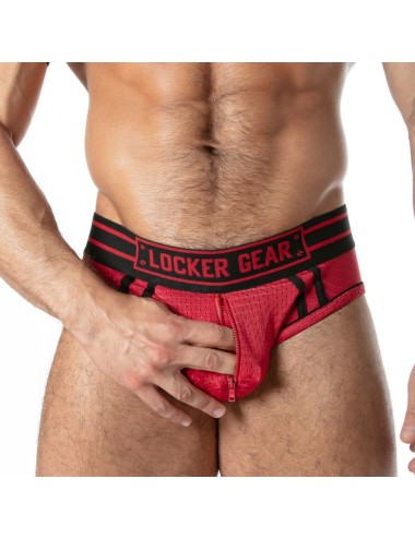 LOCKER GEAR - SLIP SPORTIVO IN RETE ROSSO L