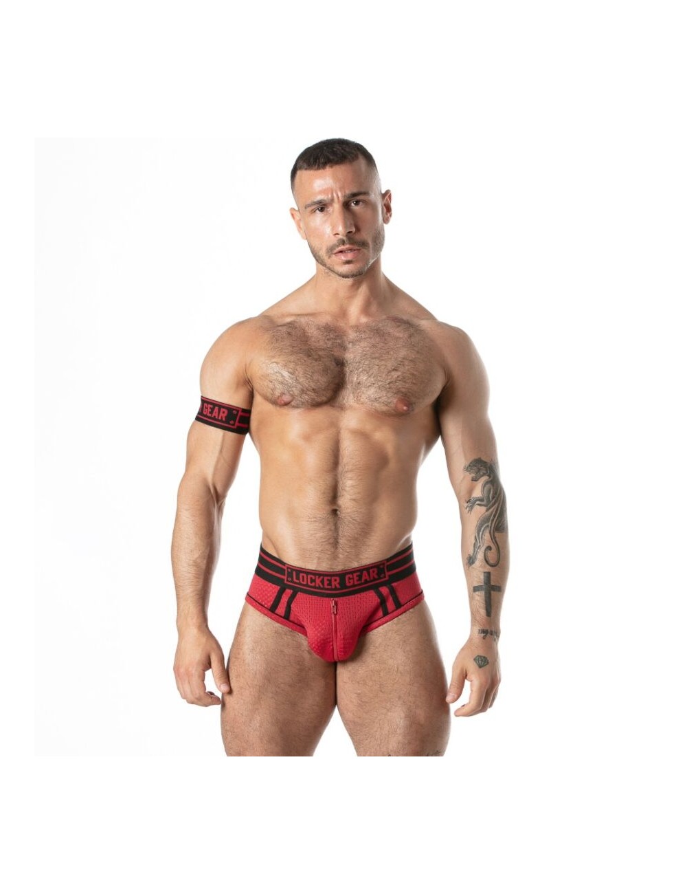 LOCKER GEAR - SLIP SPORTIVO IN RETE ROSSO XL