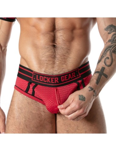 LOCKER GEAR - SLIP SPORTIVO IN RETE ROSSO XL