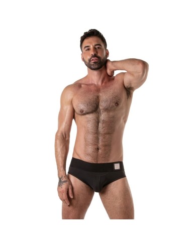 LOCKER GEAR - SLIP JOCK CON FASCIA IN VITA LARGA NERO TAGLIA S