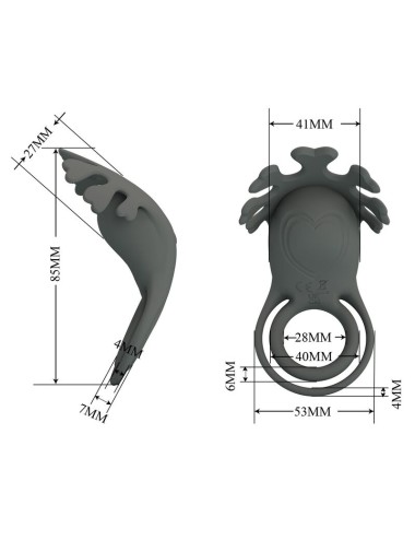 PRETTY LOVE - ANELLO VIBRANTE RICARICABILE CON STIMOLATORE