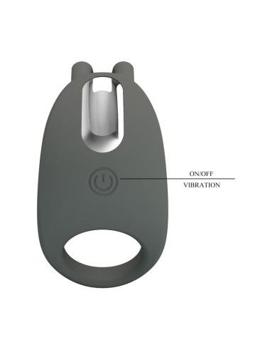 PRETTY LOVE - ANELLO VIBRANTE RICARICABILE CON STIMOLATORE A FORMA DI CONIGLIO