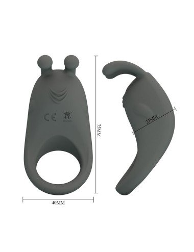 PRETTY LOVE - ANELLO VIBRANTE RICARICABILE CON STIMOLATORE A FORMA DI CONIGLIO