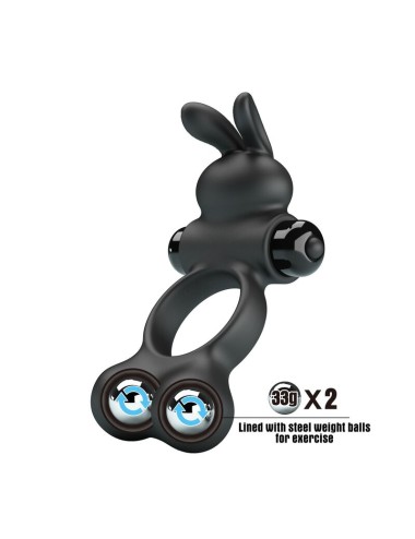 PRETTY LOVE - ANELLO PER PENE VIBRANTE CON STIMOLATORE A FORMA DI CONIGLIETTO