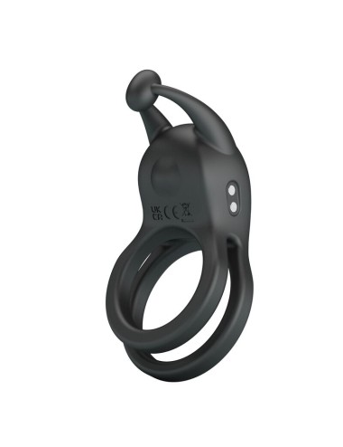 PRETTY LOVE - GOODWIN ANELLO PER PENE DOPPIO VIBRANTE RICARICABILE NERO