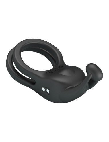 PRETTY LOVE - GOODWIN ANELLO PER PENE DOPPIO VIBRANTE RICARICABILE NERO