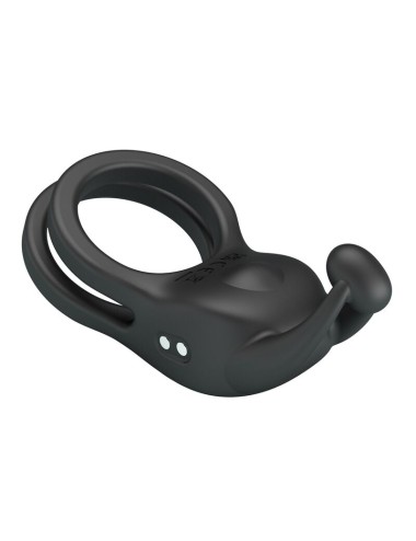 PRETTY LOVE - GOODWIN ANELLO PER PENE DOPPIO VIBRANTE RICARICABILE NERO