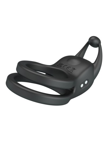PRETTY LOVE - GOODWIN ANELLO PER PENE DOPPIO VIBRANTE RICARICABILE NERO