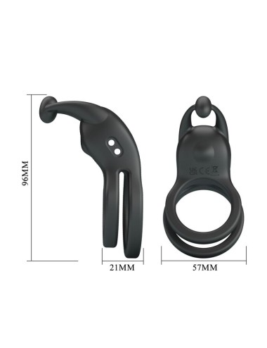PRETTY LOVE - GOODWIN ANELLO PER PENE DOPPIO VIBRANTE RICARICABILE NERO