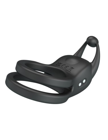 PRETTY LOVE - GOODWIN ANELLO PER PENE DOPPIO VIBRANTE RICARICABILE NERO