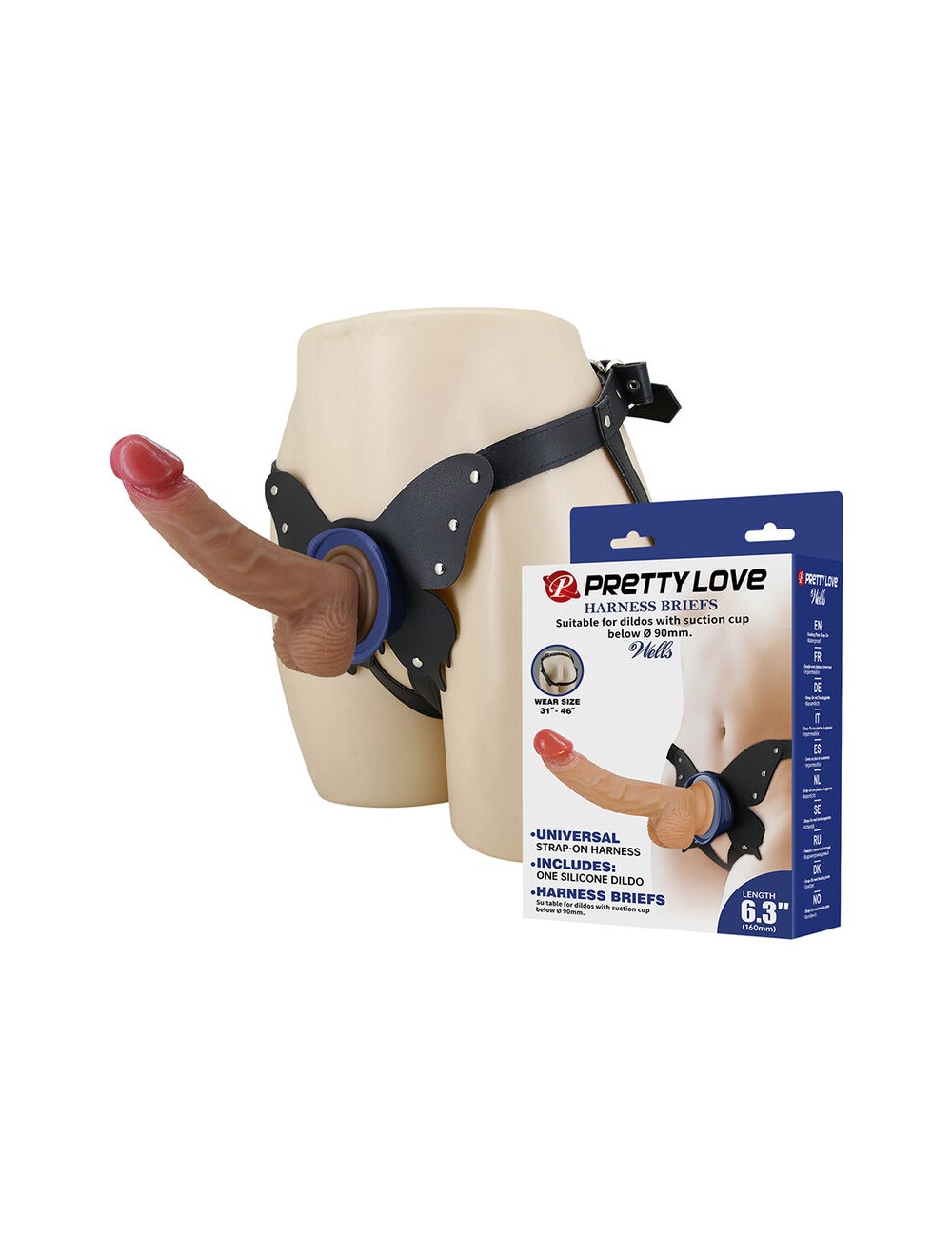 PRETTY LOVE - IMBRACATURA STRAP-ON YETI CON DILDO A VENTOSA
