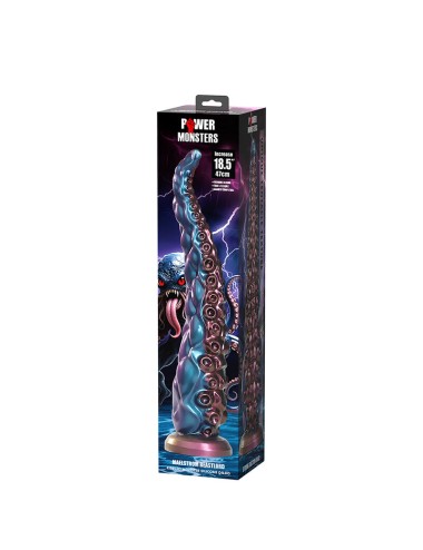 POWER MONSTERS - DILDO IN SILICONE FANTASY TRICOLOR TENTACLE ABYSSAL 46 CM Ø 7 CM