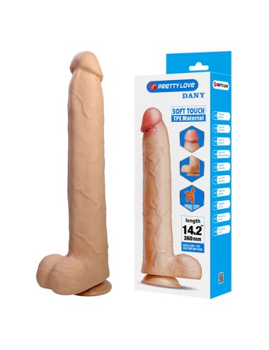 PRETTY LOVE - DANY DILDO FLESSIBILE E REALISTICO CON VENTOSA 36 CM -Ø- 5.6 CM