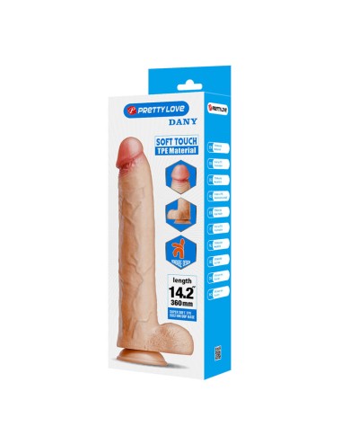 PRETTY LOVE - DANY DILDO FLESSIBILE E REALISTICO CON VENTOSA 36 CM -Ø- 5.6 CM