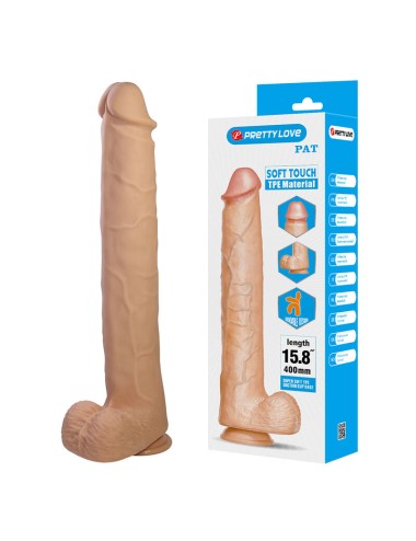 PRETTY LOVE - PAT DILDO FLESSIBILE E REALISTICO CON VENTOSA 40 CM -Ø- 6 CM