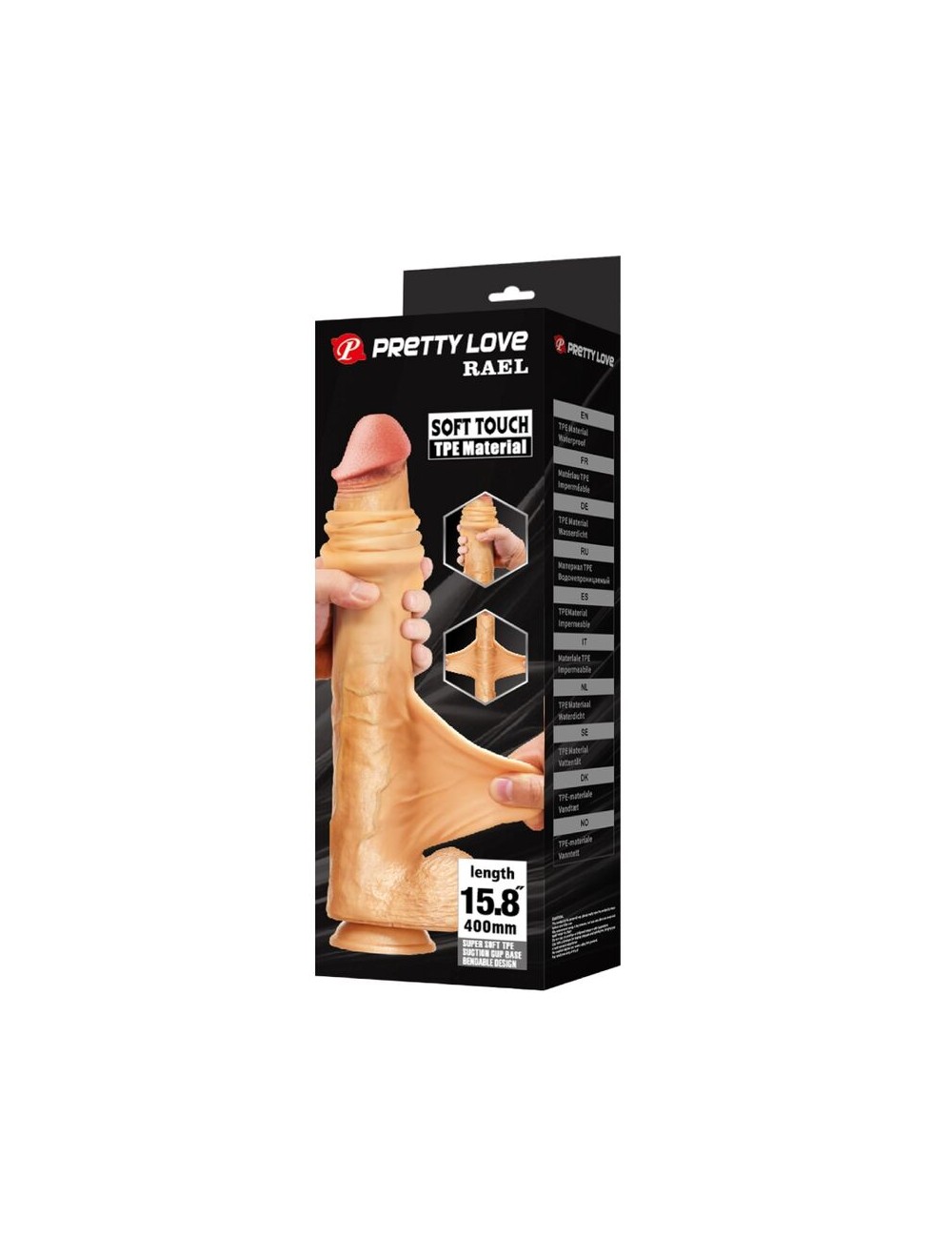 PRETTY LOVE - RAEL DILDO REALISTICO FLESSIBILE CON VENTOSA 40 CM -Ø- 6 CM MARRONE