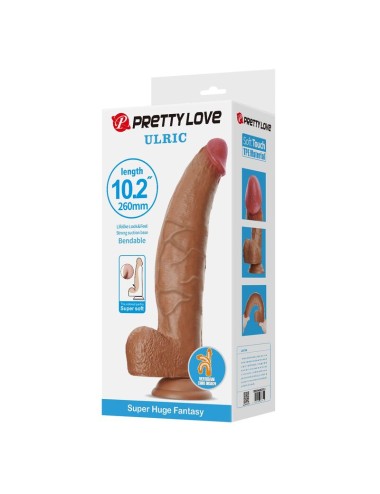 PRETTY LOVE - DILDO FLESSIBILE REALISTICO ULRIC 26 CM Ø 5.5 CM TPE MARRONE