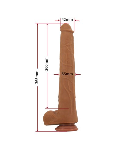 PRETTY LOVE - VIGGO DILDO REALISTICO MORBIDO AL TOCCO DELLA PELLE, 36,5 CM MARRONE