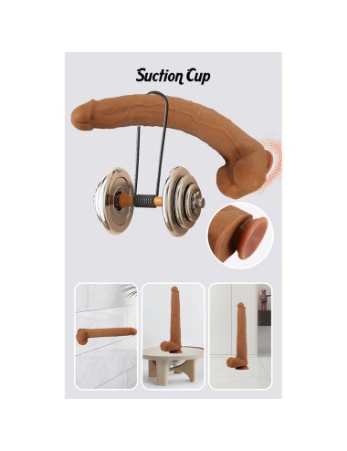 PRETTY LOVE - VIGGO DILDO REALISTICO MORBIDO AL TOCCO DELLA PELLE, 36,5 CM MARRONE