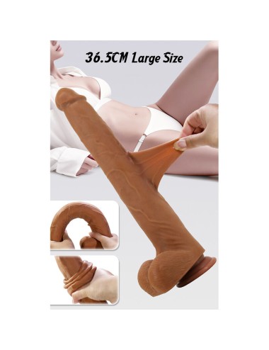 PRETTY LOVE - VIGGO DILDO REALISTICO MORBIDO AL TOCCO DELLA PELLE, 36,5 CM MARRONE