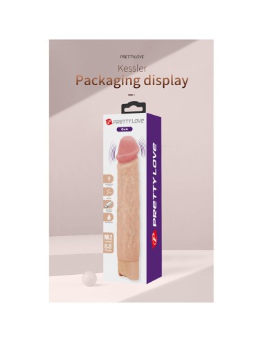 PRETTY LOVE - KESSLER DILDO VIBRANTE REALISTICO CON 10 MODALITÀ DI VIBRAZIONE E 10 ROTAZIONI, 22 CM NATURALE