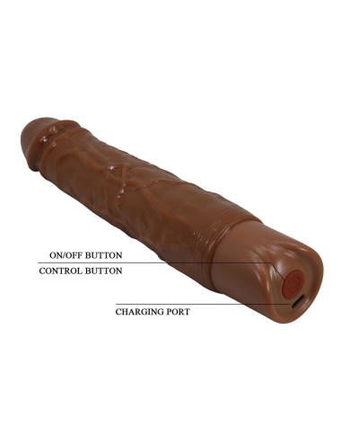 PRETTY LOVE - KESSLER DILDO VIBRANTE REALISTICO CON 10 MODALITÀ DI VIBRAZIONE E 10 ROTAZIONI, 22 CM, MARRONE