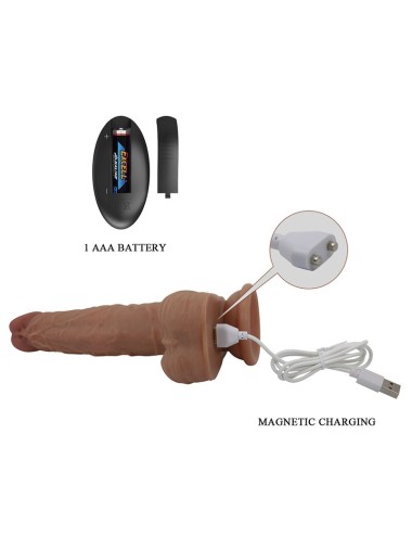 PRETTY LOVE - JONATHAN VIBRATORE REALISTICO CON SPINTA E TELECOMANDO, MARRONE
