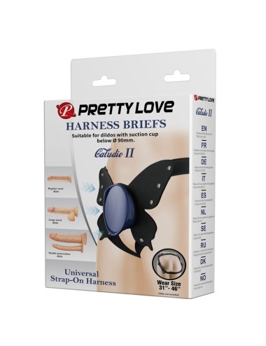 PRETTY LOVE - SLIP UNIVERSALI CON IMBRACATURA STRAP-ON NERI E BLU