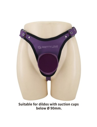 PRETTY LOVE - SLIP UNIVERSALI CON IMBRACATURA STRAP-ON VIOLA E NERO