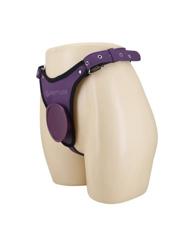 PRETTY LOVE - SLIP UNIVERSALI CON IMBRACATURA STRAP-ON VIOLA E NERO
