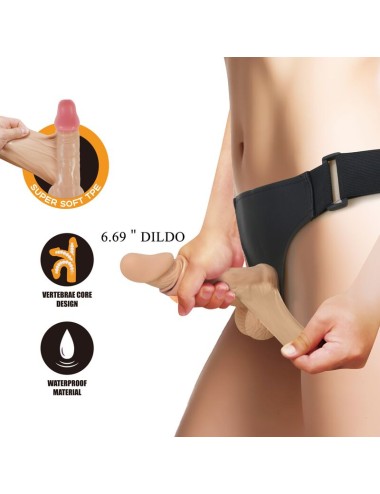 PRETTY LOVE - IMBRACATURA ZANE CON DILDO FLESSIBILE 17 CM Ø 4,3 CM NATURALE