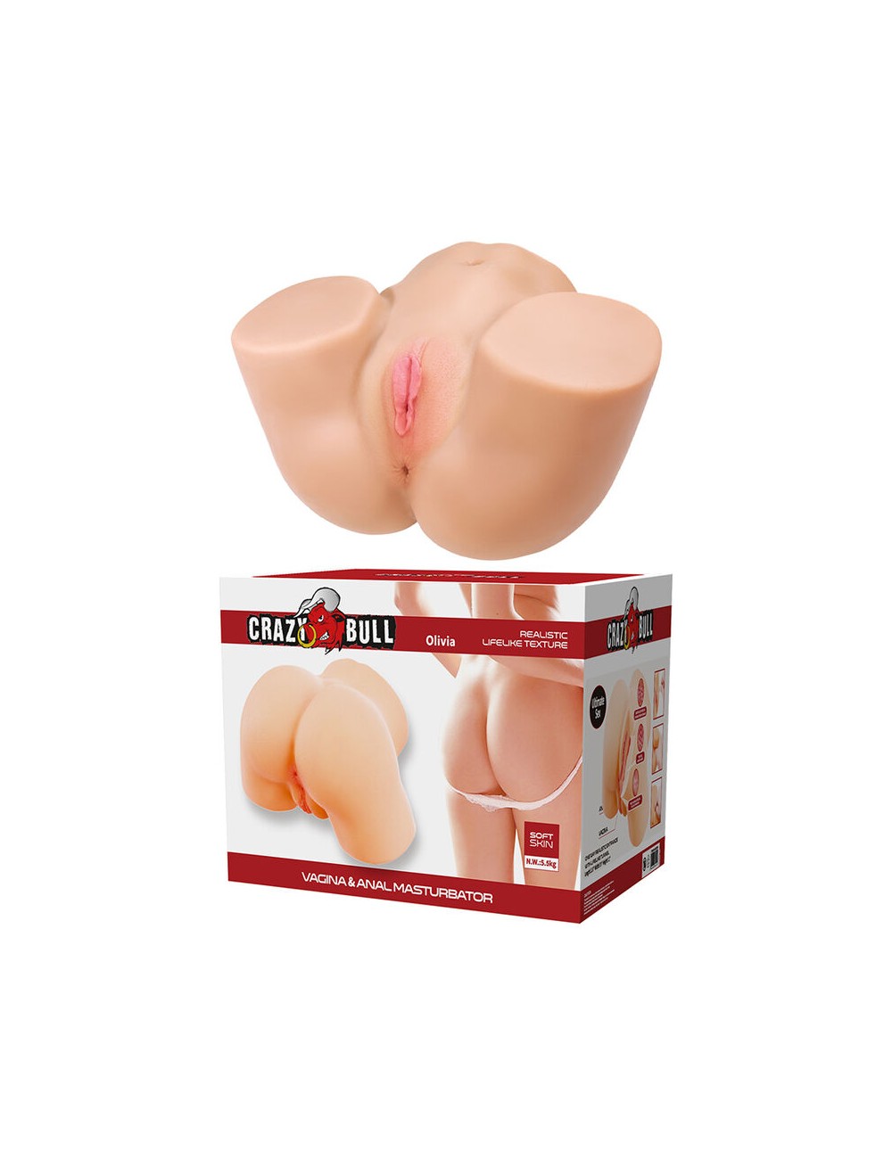 CRAZY BULL - OLIVIA DOPPIO MASTURBATORE VIBRANTE VAGINALE E ANALE IN CARNE
