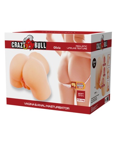 CRAZY BULL - OLIVIA DOPPIO MASTURBATORE VIBRANTE VAGINALE E ANALE IN CARNE