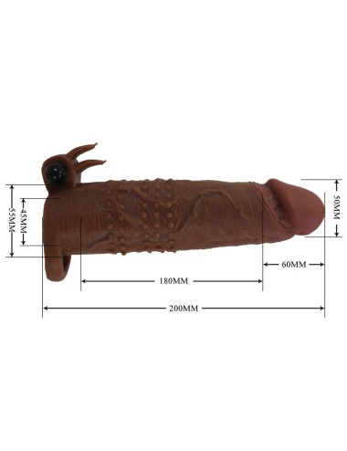 PRETTY LOVE - MANICOTTO VIBRANTE PER PENE QUILLON 20 CM Ø 4 CM MARRONE