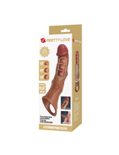 PRETTY LOVE - MANICOTTO REGOLABILE PER ALLUNGAMENTO DEL PENE 28 CM Ø 4