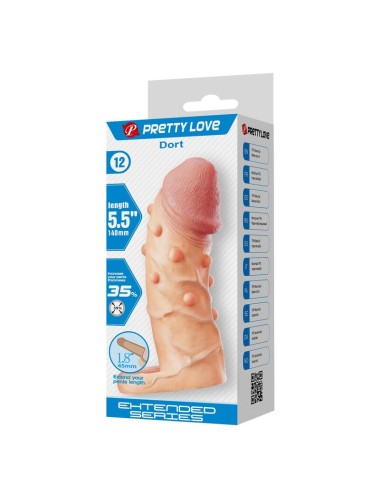 PRETTY LOVE - MANICOTTO DI ESTENSIONE DEL PENE DORT 14 CM Ø 4 CM NATURALE