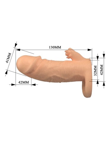 PRETTY LOVE - MANICOTTO DI ESTENSIONE DEL PENE RODERICO 13 CM Ø 3,8 CM NATURALE