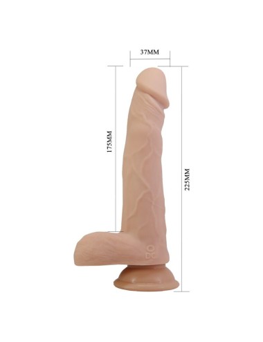 PRETTY LOVE - DAVEY DILDO VIBRANTE CON SPINTA E ROTAZIONE, TELECOMANDO, 22,5 CM Ø 4,8 CM NATURALE