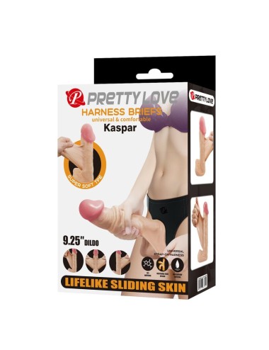 PRETTY LOVE - IMBRACATURA KASPAR CON DILDO FLESSIBILE 21 CM Ø 5 CM NATURALE
