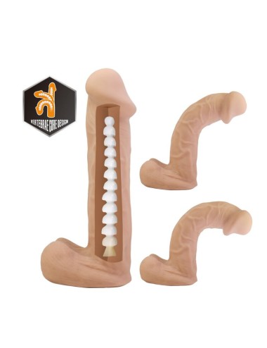 PRETTY LOVE - IMBRACATURA KASPAR CON DILDO FLESSIBILE 21 CM Ø 5 CM NATURALE