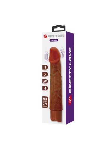 PRETTY LOVE - LEONARDO VIBRATORE REALISTICO 20 CM Ø 4 CM MARRONE