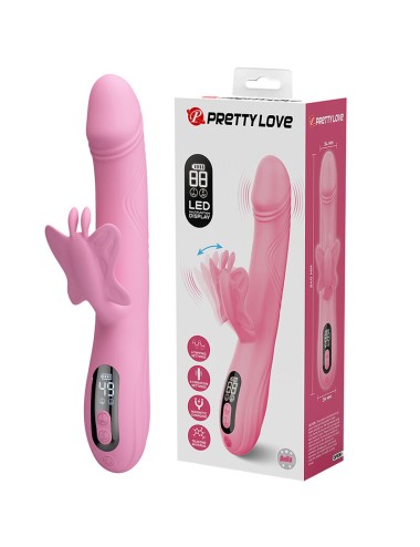PRETTY LOVE - VIBRATORE BELLA RABBIT CON STIMOLAZIONE A FARFALLA E LED ROSA