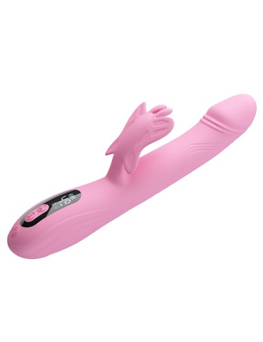 PRETTY LOVE - VIBRATORE BELLA RABBIT CON STIMOLAZIONE A FARFALLA E LED ROSA
