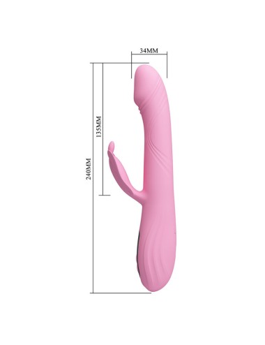 PRETTY LOVE - VIBRATORE BELLA RABBIT CON STIMOLAZIONE A FARFALLA E LED ROSA