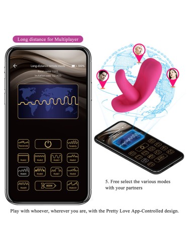 PRETTY LOVE - HAZELYNN MASSAGGIATORE ROSA CON 12 FUNZIONI E CONTROLLO TRAMITE APP