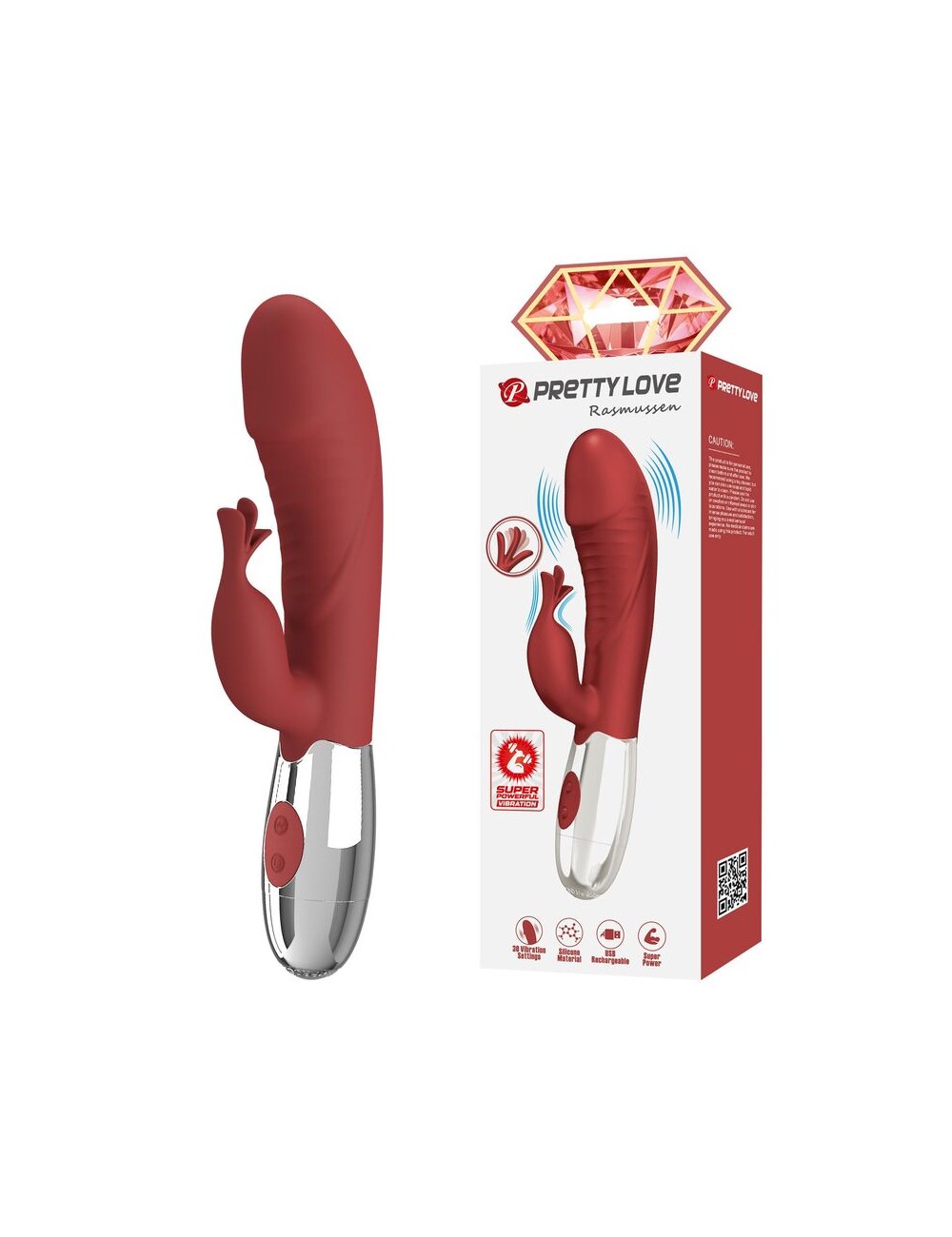 PRETTY LOVE - VIBRATORE A FORMA DI CONIGLIO IN PALISSANDRO