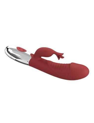 PRETTY LOVE - VIBRATORE A FORMA DI CONIGLIO IN PALISSANDRO, 30 FUNZIONI, RICARICABILE TRAMITE USB, ROSSO