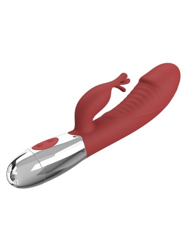 PRETTY LOVE - VIBRATORE A FORMA DI CONIGLIO IN PALISSANDRO, 30 FUNZIONI, RICARICABILE TRAMITE USB, ROSSO