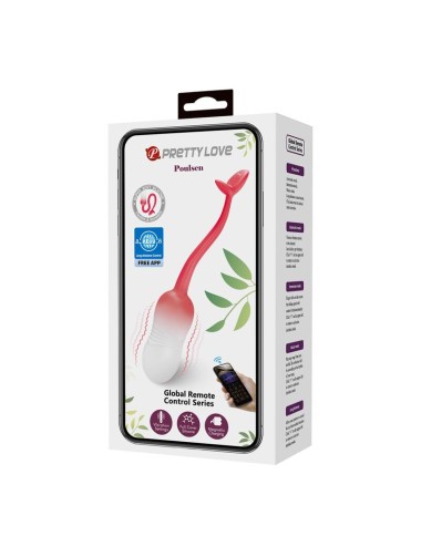 PRETTY LOVE - UOVO VIBRANTE CON CONTROLLO TRAMITE APP PULSEN, 12 FUNZIONI, RICARICABILE TRAMITE USB, ROSA