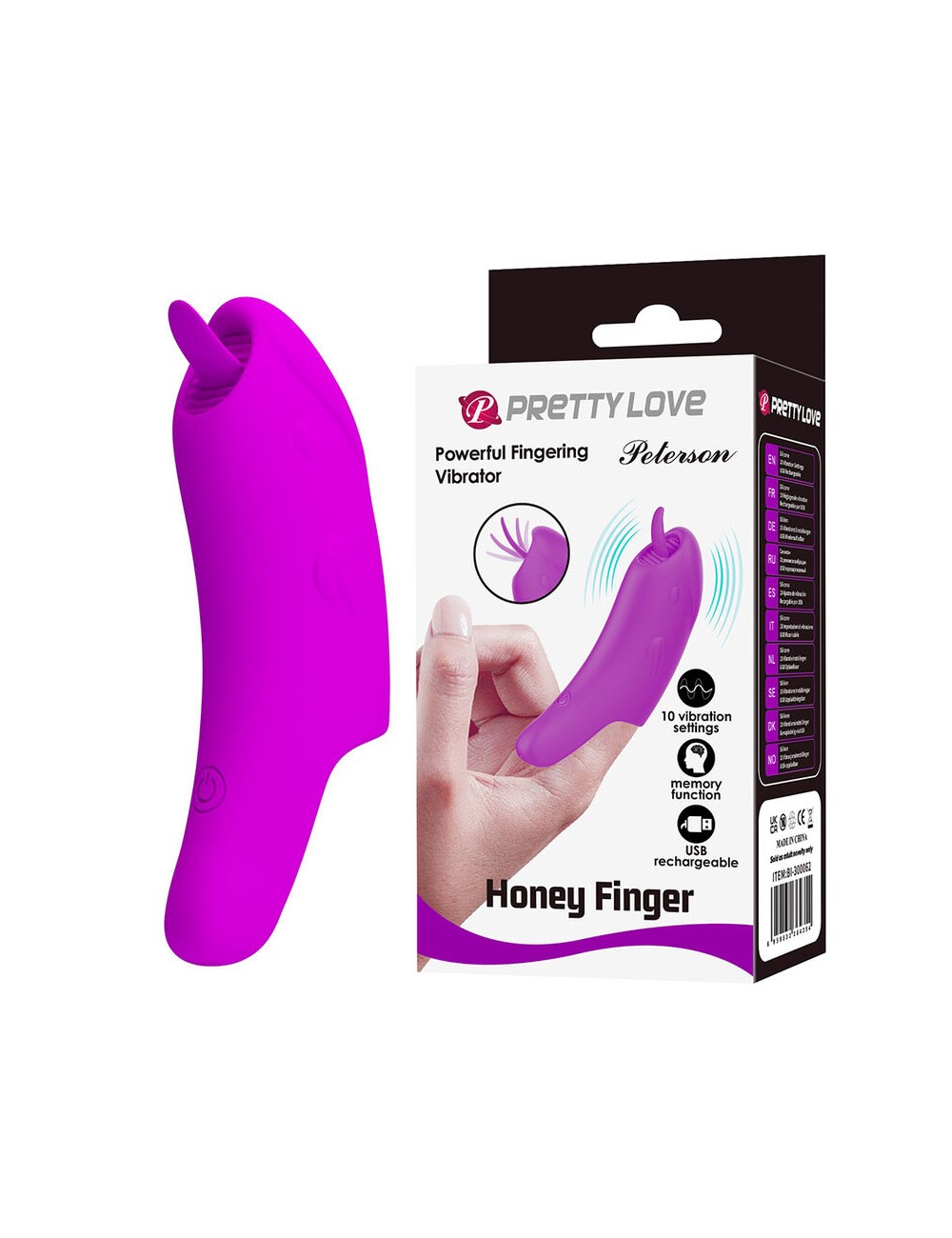 PRETTY LOVE - PETERSON HONEY FINGER VIBRATORE DA DITO RICARICABILE VIOLA